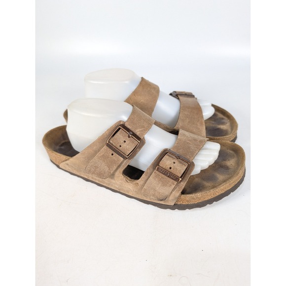 Birkenstock Other - Birkenstock Arizona Tobacco Brown Oiled Leather Sandals Mens 45 L12 M12